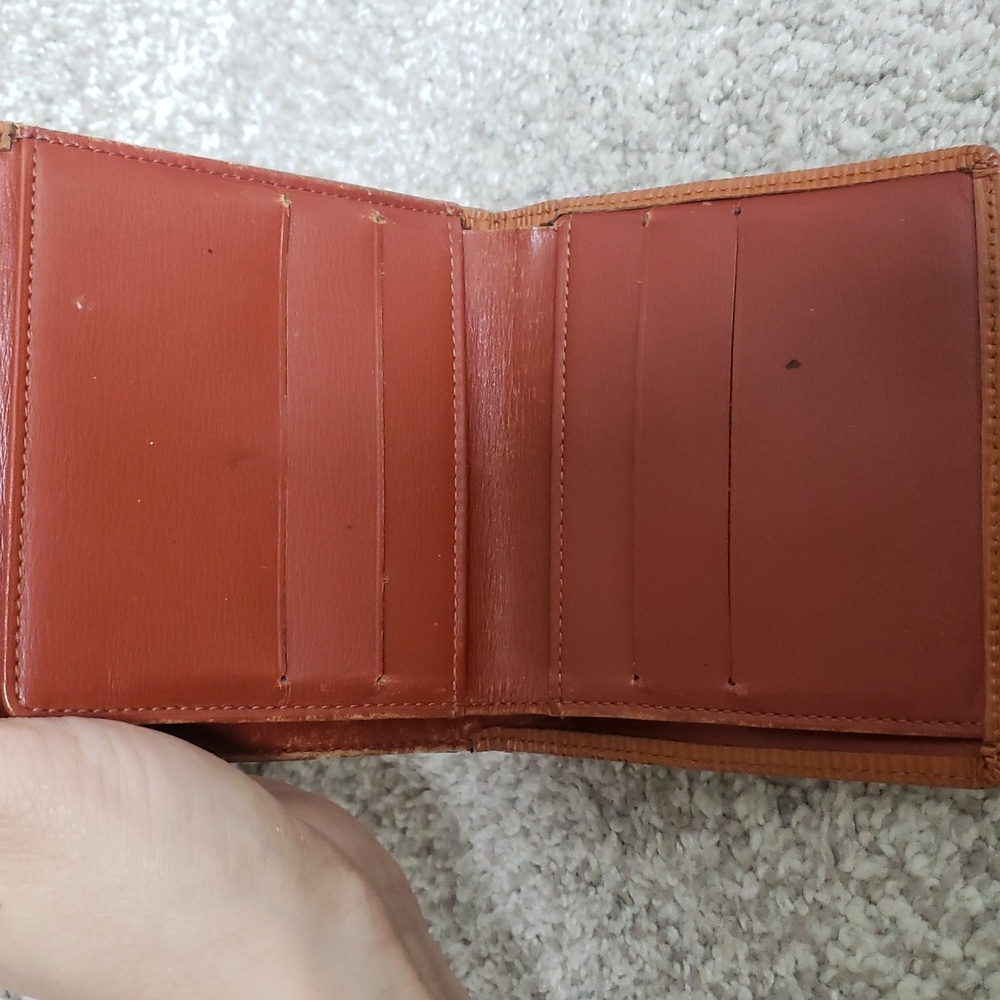 Louis Vuitton Cognac Brown Epi Leather Double Snap Wallet Authentic Vintage - Picture 12 of 14